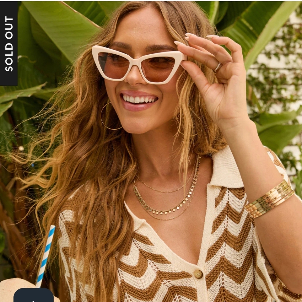 Vici White Cat-Eye Sunglasses